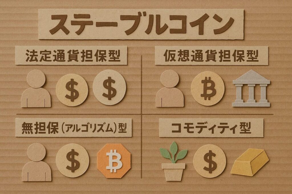 ステーブルコインの種類(4分類)を徹底解説