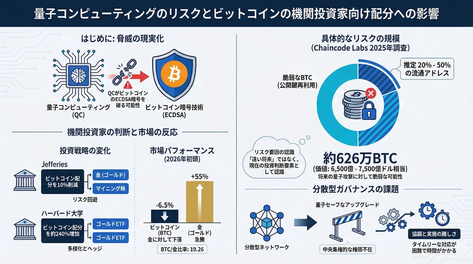 量子コンピューティングのリスク、ビットコインの機関投資家向け配分に影響か