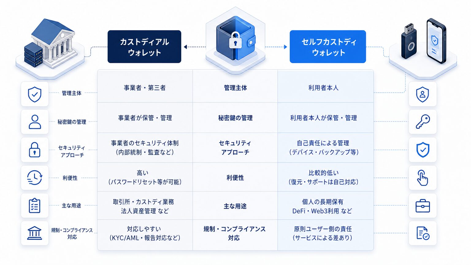 カストディアルとセルフカストディの違い